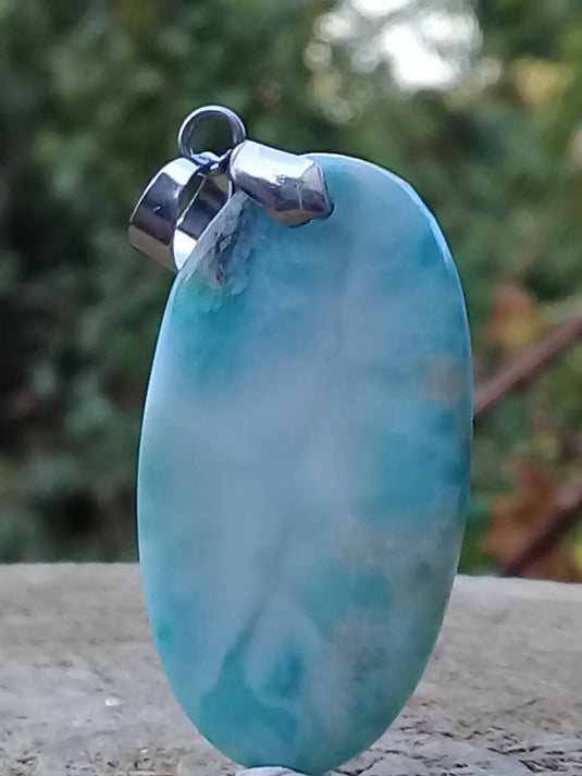 Larimar de République Dominicaine pendentif Grade A++++ Fourni avec cordon Larimar de République Dominicaine pendentif