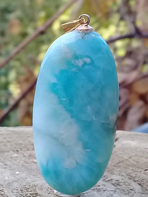 Larimar de République Dominicaine pendentif Grade A++++ Fourni avec cordon Larimar de République Dominicaine pendentif