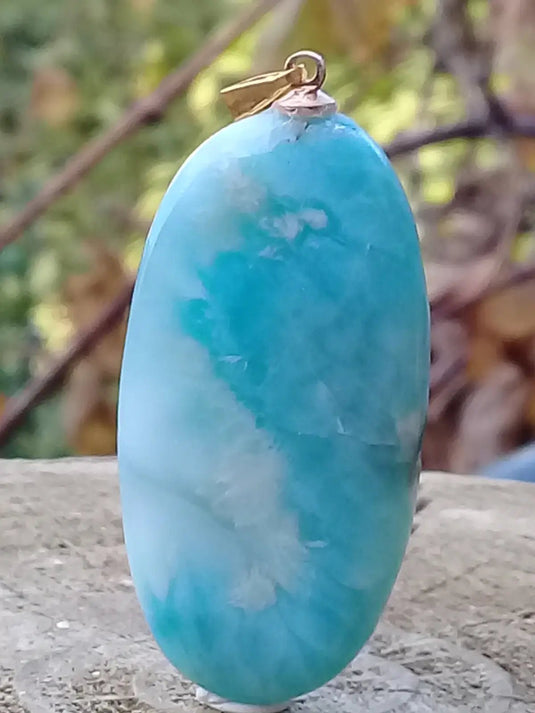 Larimar de République Dominicaine pendentif Grade A++++ Fourni avec cordon Larimar de République Dominicaine pendentif