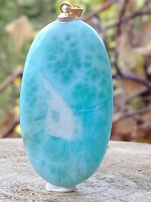 Larimar de République Dominicaine pendentif Grade A++++ Fourni avec cordon Larimar de République Dominicaine pendentif