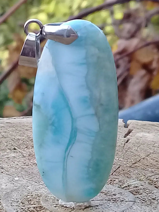 Larimar de République Dominicaine pendentif Grade A++++ Fourni avec cordon Larimar de République Dominicaine pendentif