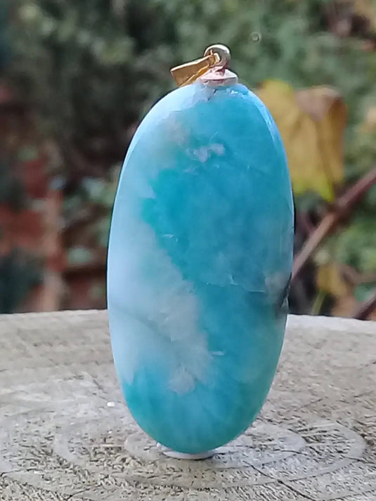 Larimar de République Dominicaine pendentif Grade A++++ Fourni avec cordon Larimar de République Dominicaine pendentif