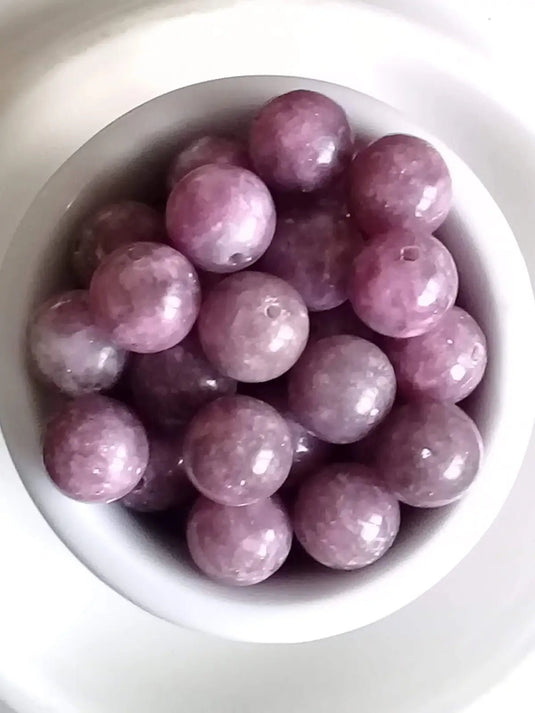 Lépidolite Perle Grade A++++ Prix perle à l’unité Diam 8mm Lépidolite perle