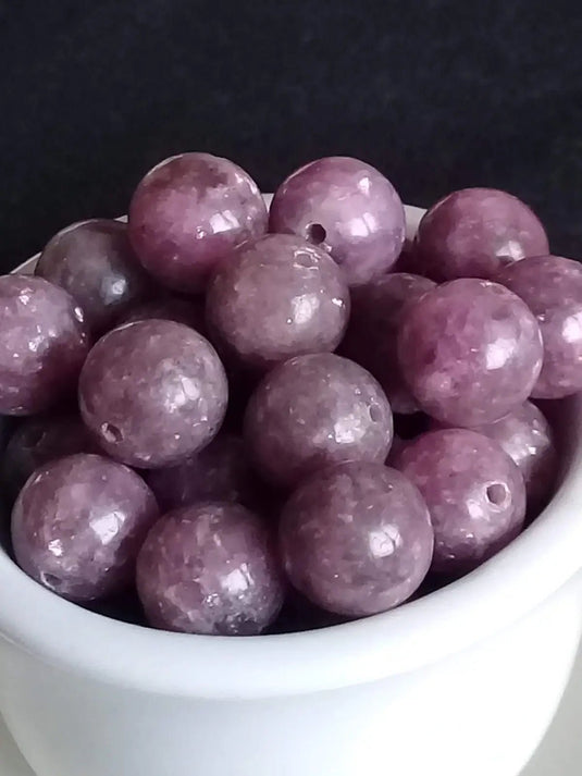 Lépidolite Perle Grade A++++ Prix perle à l’unité Diam 8mm Lépidolite perle