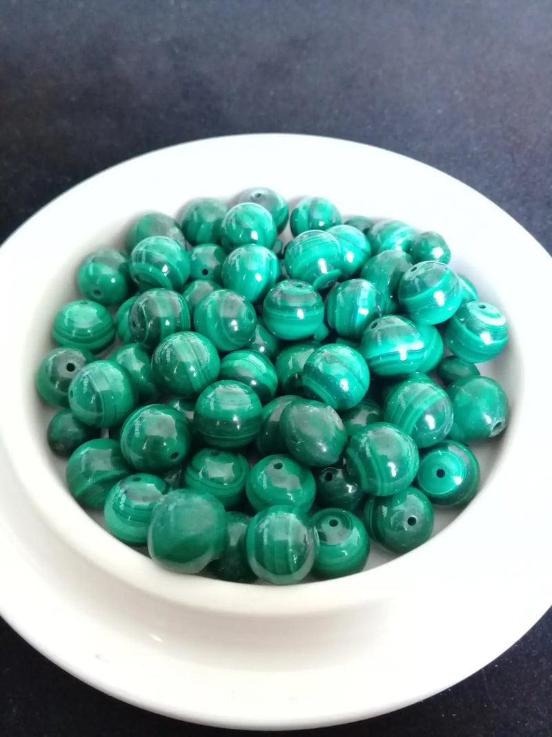 Load image into Gallery viewer, Malachite République Dom. du Congo perle Grade A++++ Prix perle à l’unité Malachite de la république démocratique du Congo perles 8mm

