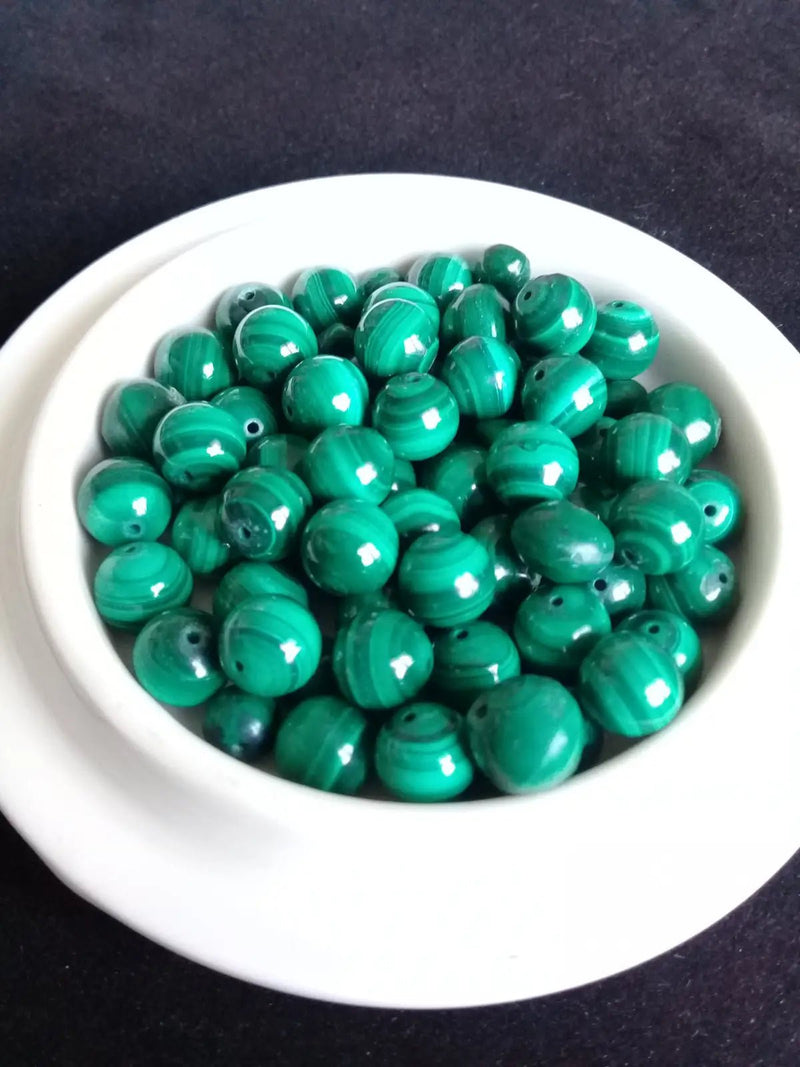 Load image into Gallery viewer, Malachite République Dom. du Congo perle Grade A++++ Prix perle à l’unité Malachite de la république démocratique du Congo perles 8mm
