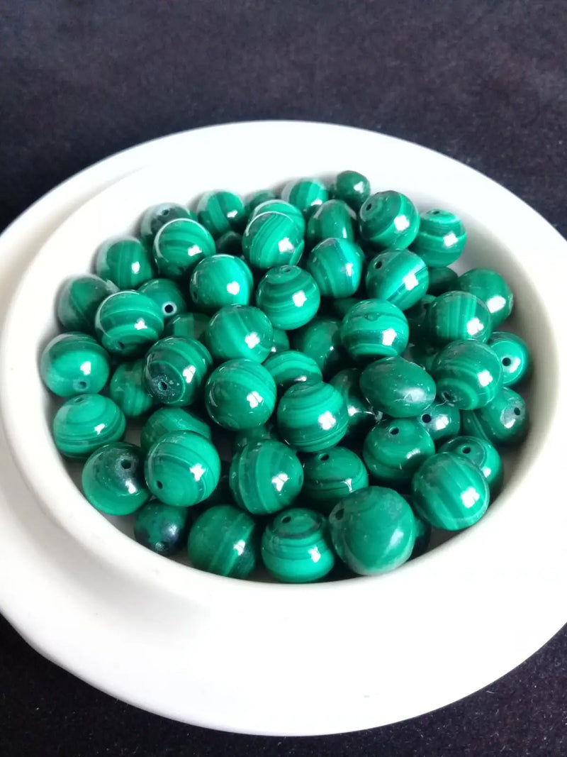 Load image into Gallery viewer, Malachite République Dom. du Congo perle Grade A++++ Prix perle à l’unité Malachite de la république démocratique du Congo perles 8mm
