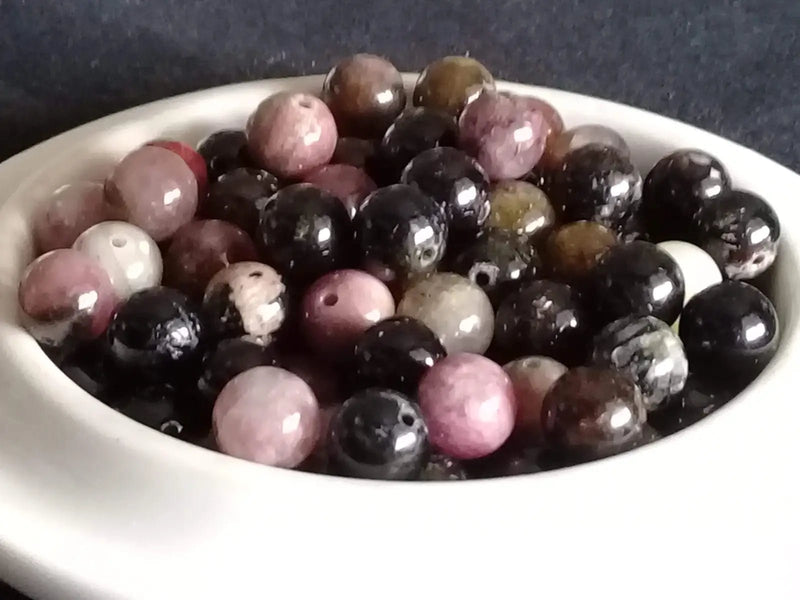 Load image into Gallery viewer, Mélange de Tourmaline perle Grade A++++ Prix perle à l’unité Diam 8mm Mélange de Tourmaline perle
