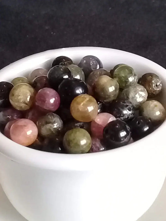 Mélange de Tourmaline perle Grade A++++ Prix perle à l’unité Mélange de Tourmaline perle