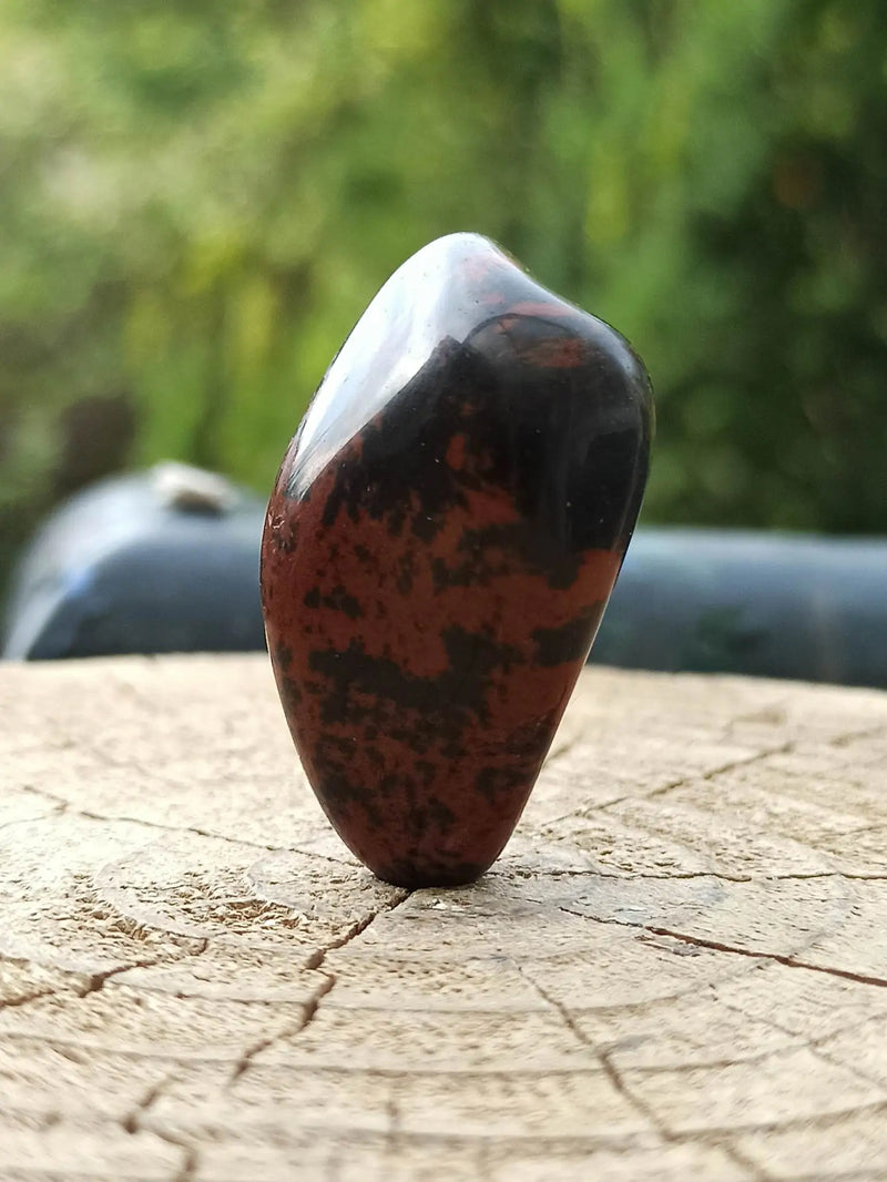 Load image into Gallery viewer, Obsidienne acajou Magahony du Mexique pierre roulée Grade A++++ Obsidienne acajou pierre roulée Dans la besace du p&#39;tit Poucet   
