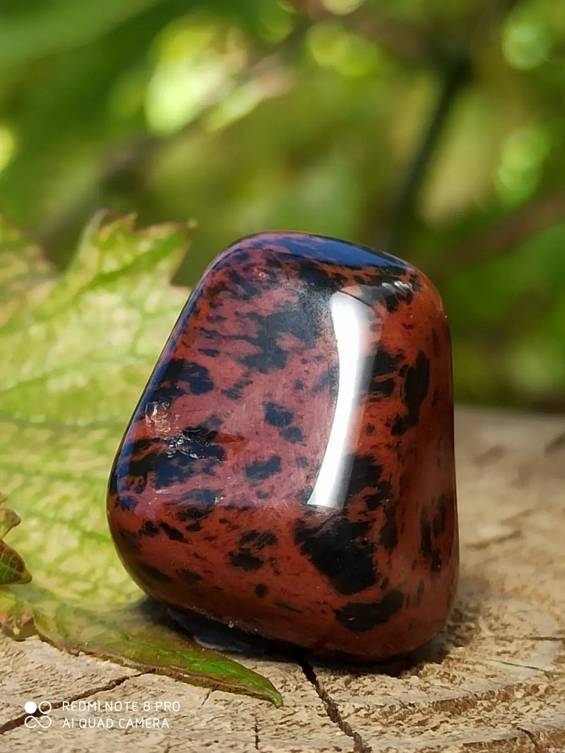 Load image into Gallery viewer, Obsidienne acajou Magahony du Mexique pierre roulée Grade A++++ Obsidienne Acajou ou Magahony du Mexique
