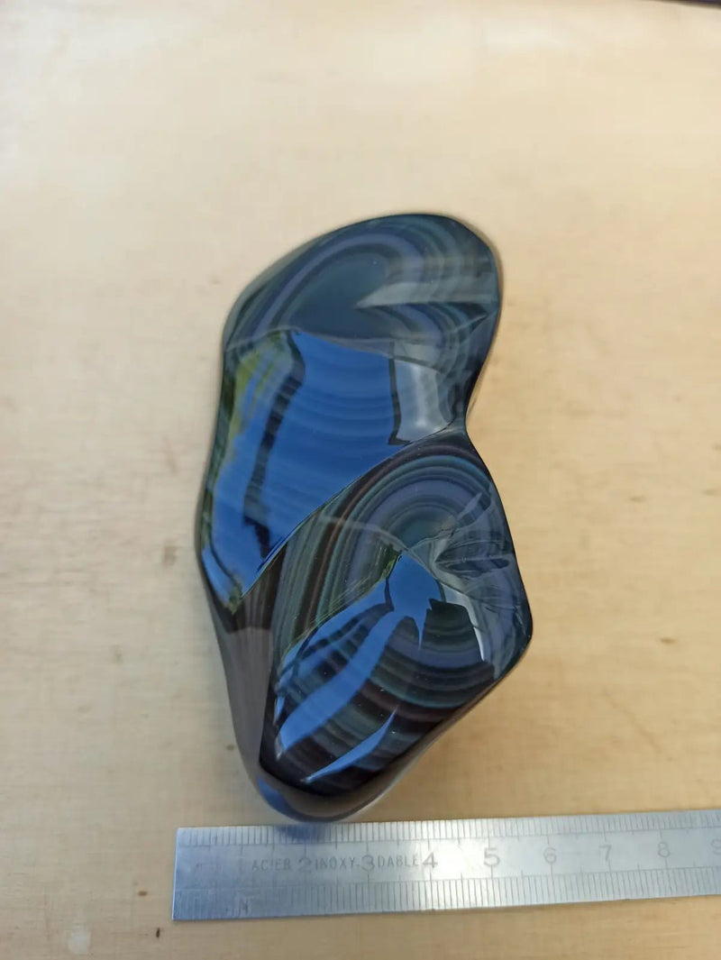 Load image into Gallery viewer, Obsidienne Œil céleste du Mexique double cœur Grade A++++ Cœur Obsidienne Œil céleste
