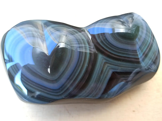 Obsidienne Œil céleste du Mexique double cœur Grade A++++ Cœur Obsidienne Œil céleste