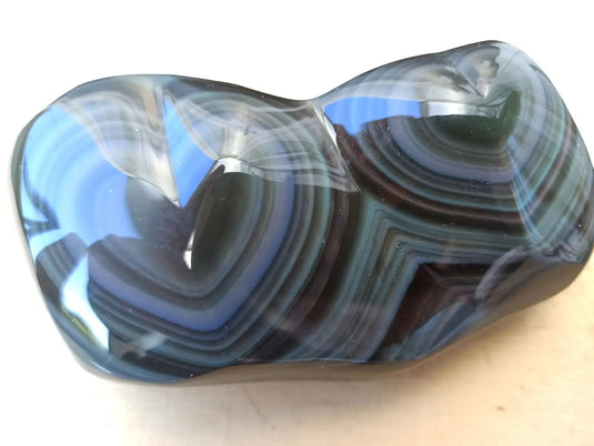 Obsidienne Œil céleste du Mexique double cœur Grade A++++ Cœur Obsidienne Œil céleste