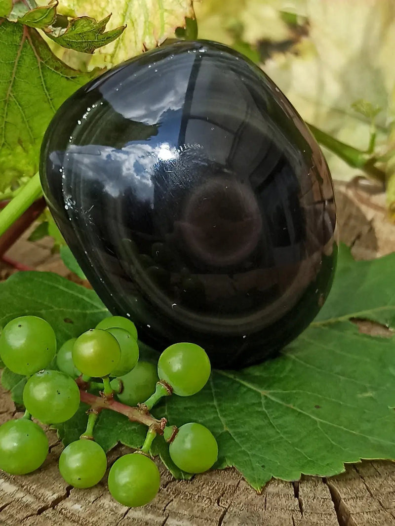 Chargez l&#39;image dans la visionneuse de la galerie, Obsidienne Oeil céleste du Mexique galet Grade A++++ Obsidienne œil céleste galet
