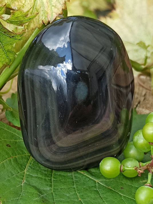 Obsidienne Oeil céleste du Mexique galet Grade A++++ Obsidienne œil céleste galet Dans la besace du p'tit Poucet   