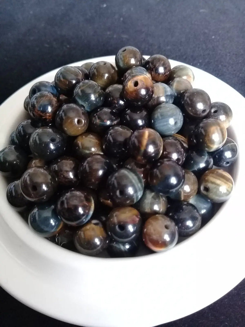 Load image into Gallery viewer, Œil de faucon du Mexique perle Grade A++++ Prix perle à l’unité Diamètre 8mm Œil de faucon perles 8mm
