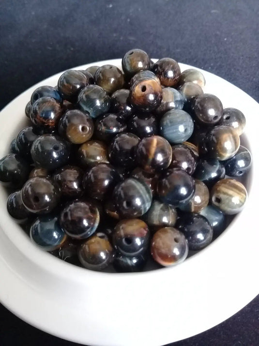 Œil de faucon du Mexique perle Grade A++++ Prix perle à l’unité Diamètre 8mm Œil de faucon perles 8mm