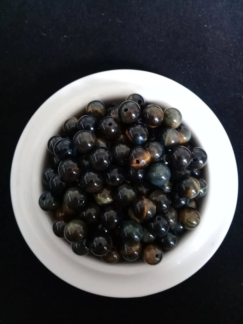 Load image into Gallery viewer, Œil de faucon du Mexique perle Grade A++++ Prix perle à l’unité Œil de faucon perles 8mm
