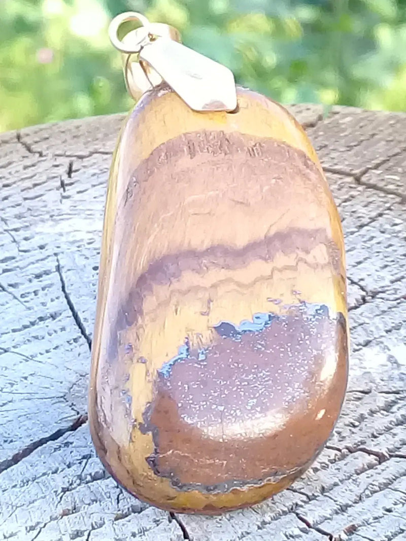 Load image into Gallery viewer, Œil de tigre avec veine d’Hématite pendentif Grade A ++++ (Fourni avec cordon) Œil de tigre Pendentif
