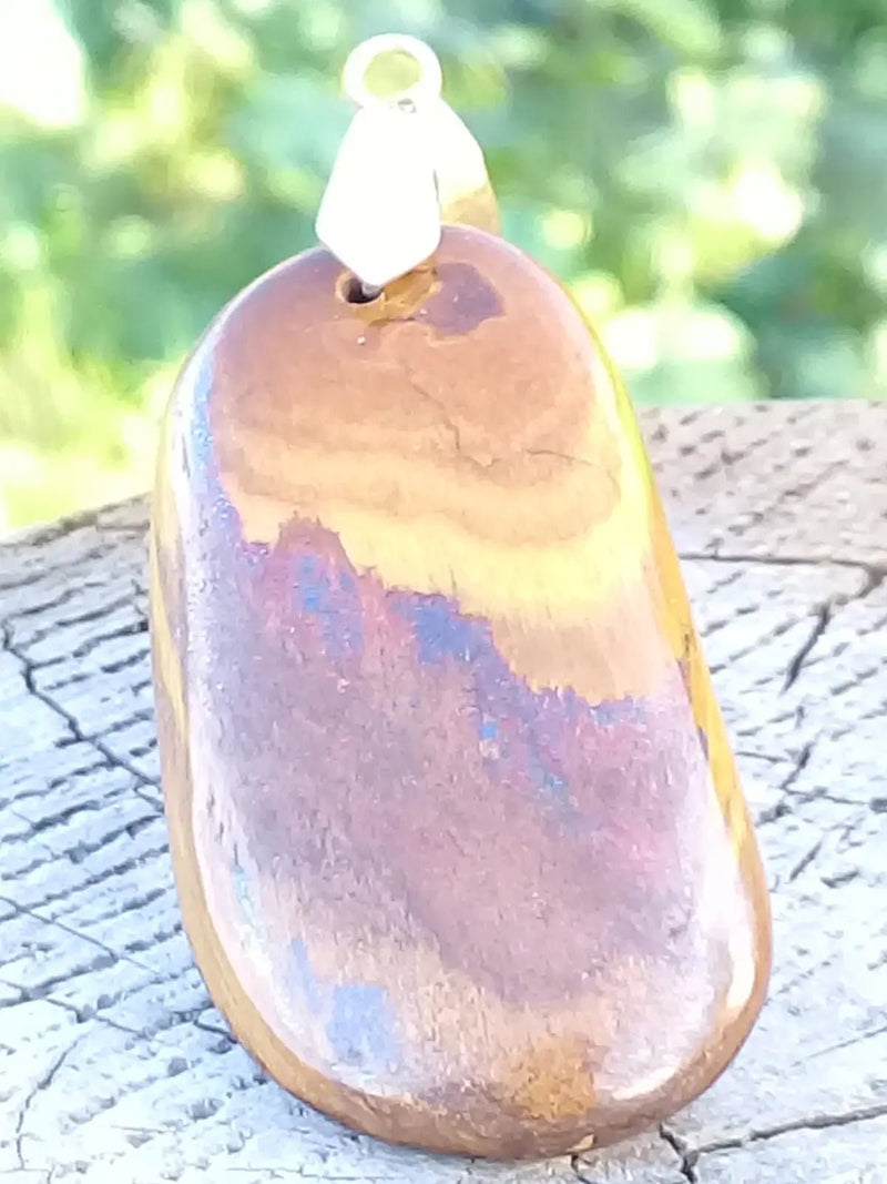 Load image into Gallery viewer, Œil de tigre avec veine d’Hématite pendentif Grade A ++++ (Fourni avec cordon) Œil de tigre Pendentif
