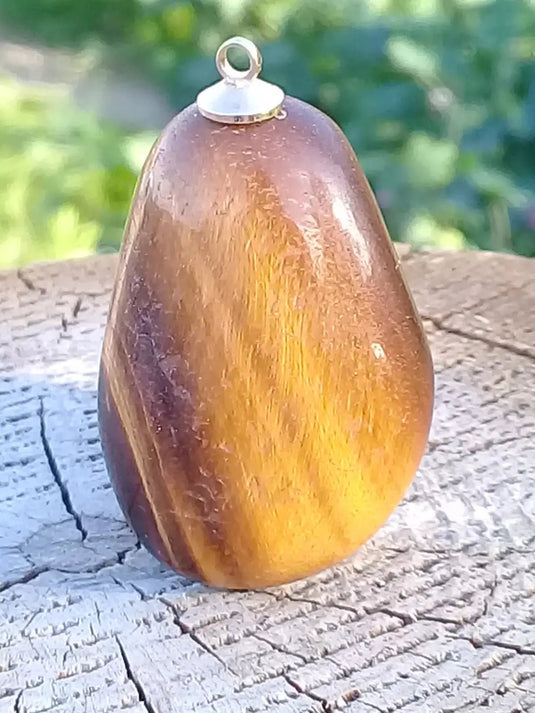 Œil de tigre pendentif Grade A ++++ (Fourni avec cordon) Œil de tigre Pendentif