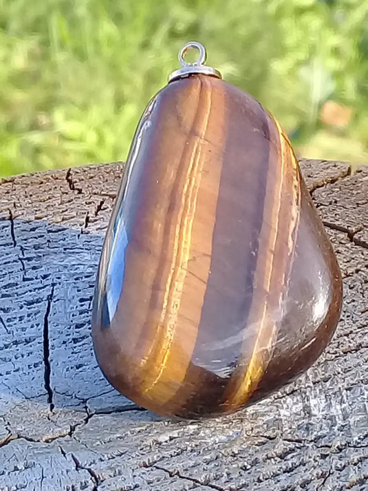 Œil de tigre pendentif Grade A ++++ (Fourni avec cordon) Œil de tigre Pendentif
