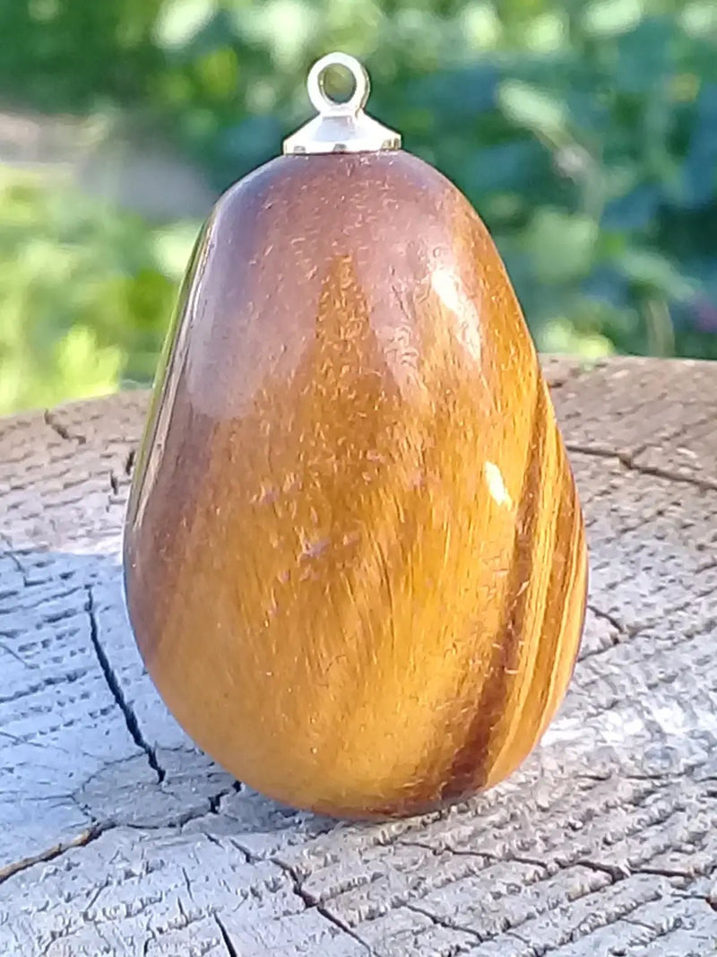 Load image into Gallery viewer, Œil de tigre pendentif Grade A ++++ (Fourni avec cordon) Œil de tigre Pendentif
