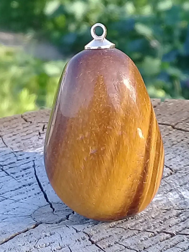 Load image into Gallery viewer, Œil de tigre pendentif Grade A ++++ (Fourni avec cordon) Œil de tigre Pendentif
