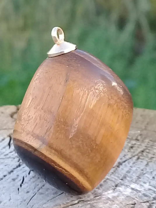 Œil de tigre pendentif Grade A ++++ (Fourni avec cordon) Œil de tigre Pendentif
