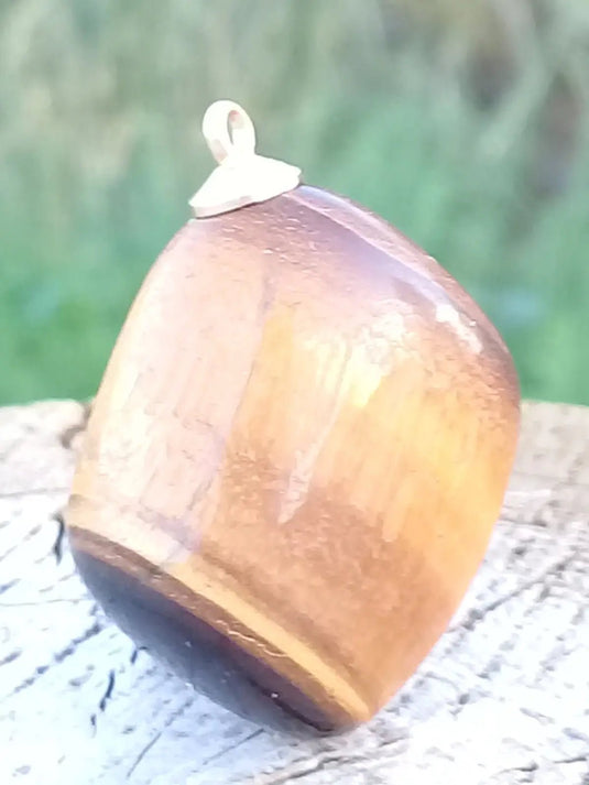 Œil de tigre pendentif Grade A ++++ (Fourni avec cordon) Œil de tigre Pendentif