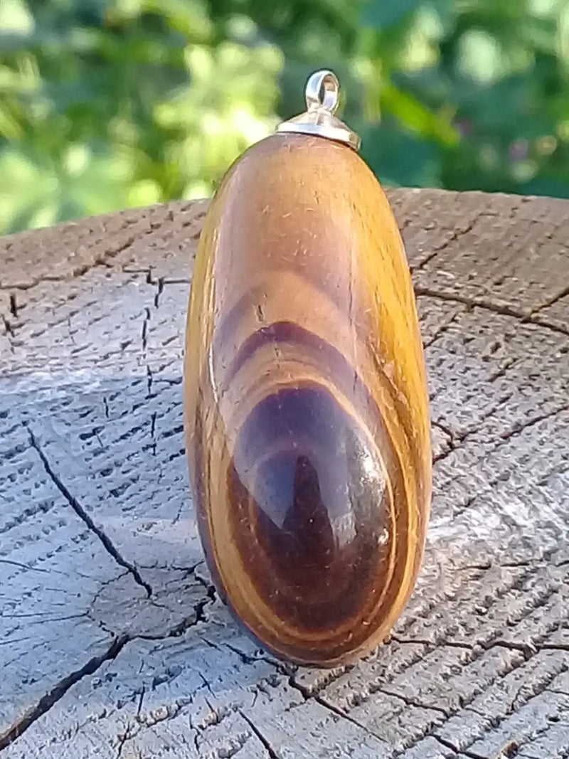 Load image into Gallery viewer, Œil de tigre pendentif Grade A ++++ (Fourni avec cordon) Œil de tigre Pendentif
