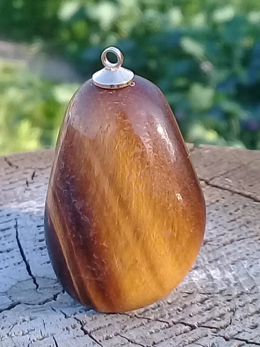 Œil de tigre pendentif Grade A ++++ (Fourni avec cordon) Œil de tigre Pendentif