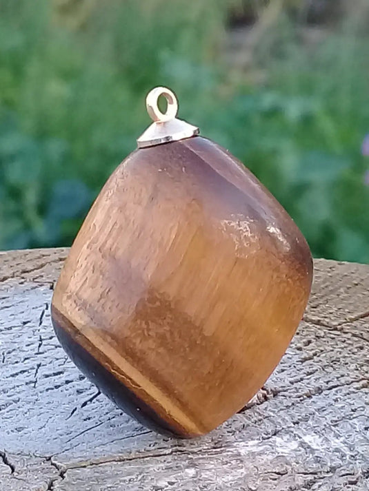 Œil de tigre pendentif Grade A ++++ (Fourni avec cordon) Œil de tigre Pendentif