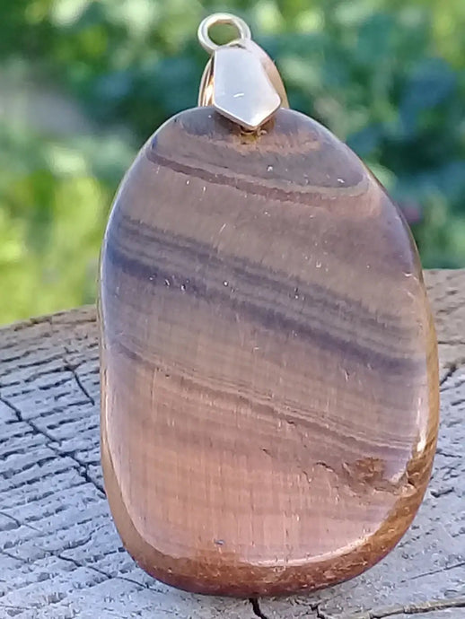 Œil de tigre pendentif Grade A ++++ (Fourni avec cordon) Œil de tigre Pendentif