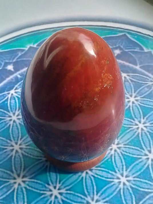 Œuf en Jaspe rouge Grade A ++++ 7,5cm X 5cm Œuf en Jaspe rouge