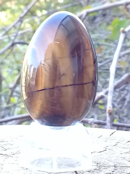 Œuf ’ Tantra Yoni ’ en Œil de tigre du Brésil Grade A ++++ Gros modèle Œuf ’ Tantra Yoni ’ en Œil de tigre du Brésil Gros modèle