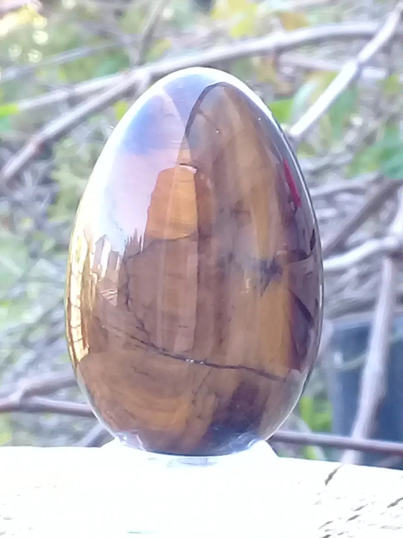 Load image into Gallery viewer, Œuf ’ Tantra Yoni ’ en Œil de tigre du Brésil Grade A ++++ Gros modèle Œuf ’ Tantra Yoni ’ en Œil de tigre du Brésil Gros modèle
