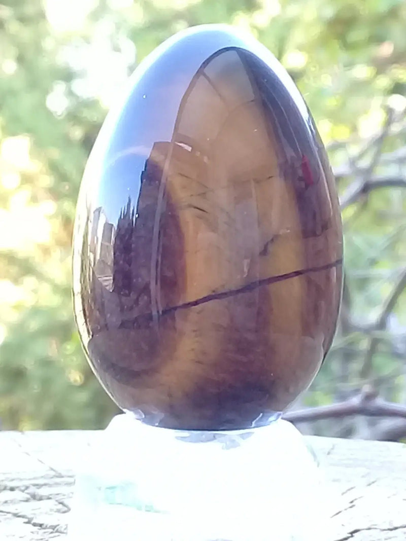 Load image into Gallery viewer, Œuf ’ Tantra Yoni ’ en Œil de tigre du Brésil Grade A ++++ Gros modèle Œuf ’ Tantra Yoni ’ en Œil de tigre du Brésil Gros modèle
