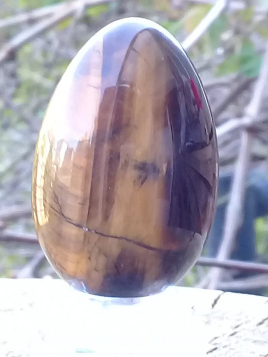 Œuf ’ Tantra Yoni ’ en Œil de tigre du Brésil Grade A ++++ Gros modèle Œuf ’ Tantra Yoni ’ en Œil de tigre du Brésil Gros modèle