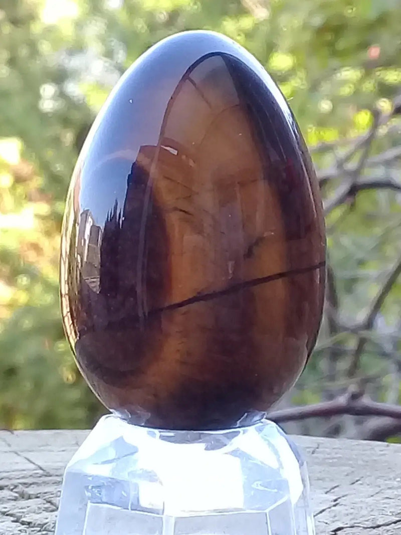 Load image into Gallery viewer, Œuf ’ Tantra Yoni ’ en Œil de tigre du Brésil Grade A ++++ Gros modèle Œuf ’ Tantra Yoni ’ en Œil de tigre du Brésil Gros modèle
