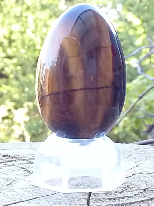 Œuf ’ Tantra Yoni ’ en Œil de tigre du Brésil Grade A ++++ Gros modèle Œuf ’ Tantra Yoni ’ en Œil de tigre du Brésil Gros modèle