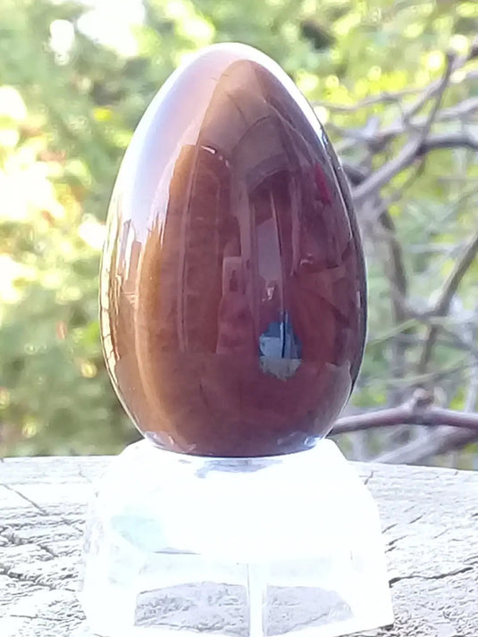 Œuf ’ Tantra Yoni ’ en Œil de tigre du Brésil Grade A ++++ Moyen modèle Œuf ’ Tantra Yoni ’ en Œil de tigre du Brésil Moyen modèle