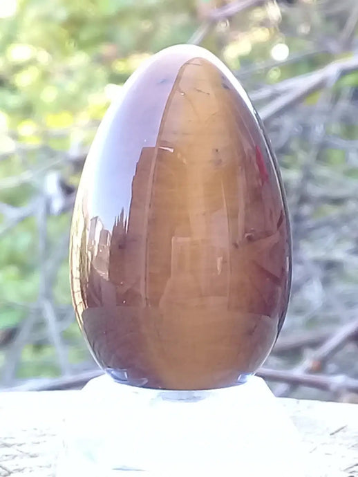 Œuf ’ Tantra Yoni ’ en Œil de tigre du Brésil Grade A ++++ Moyen modèle Œuf ’ Tantra Yoni ’ en Œil de tigre du Brésil Moyen modèle