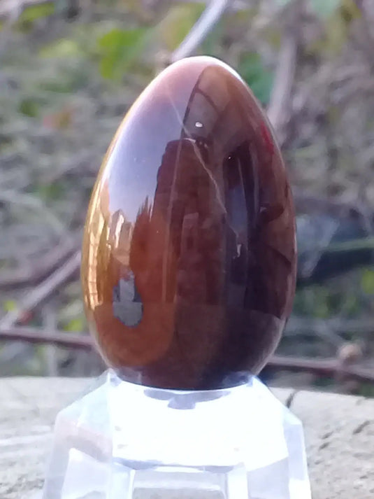 Œuf ’ Tantra Yoni ’ en Œil de tigre du Brésil Grade A ++++ Moyen modèle Œuf ’ Tantra Yoni ’ en Œil de tigre du Brésil Moyen modèle