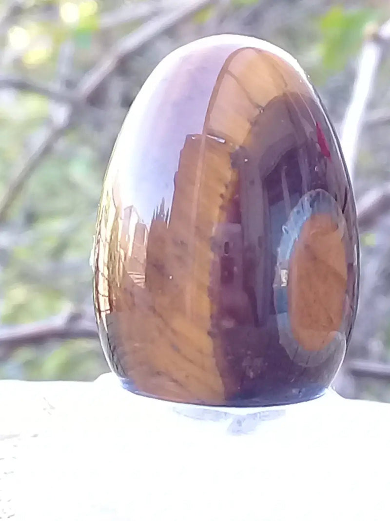 Chargez l&#39;image dans la visionneuse de la galerie, Œuf ’ Tantra Yoni ’ en Œil de tigre du Brésil Grade A ++++ Petit modèle Œuf ’ Tantra Yoni ’ en Œil de tigre du Brésil Petit modèle
