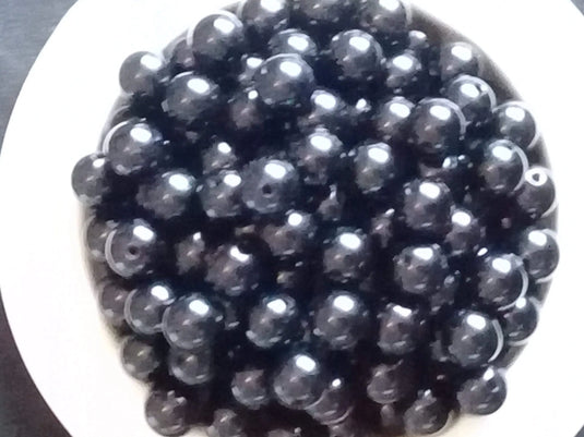 Onyx noire du Brésil perle Grade A++++ Prix perle à l’unité Onyx noire perle Dans la besace du p'tit Poucet   
