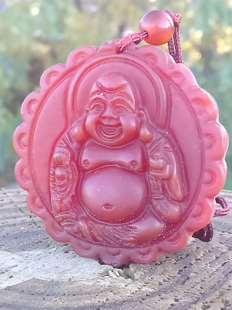 Load image into Gallery viewer, Pendentif Bouddha Cornaline Grade A ++++ aspect mat (Avec son cordon) Pendentif Bouddha en Cornaline
