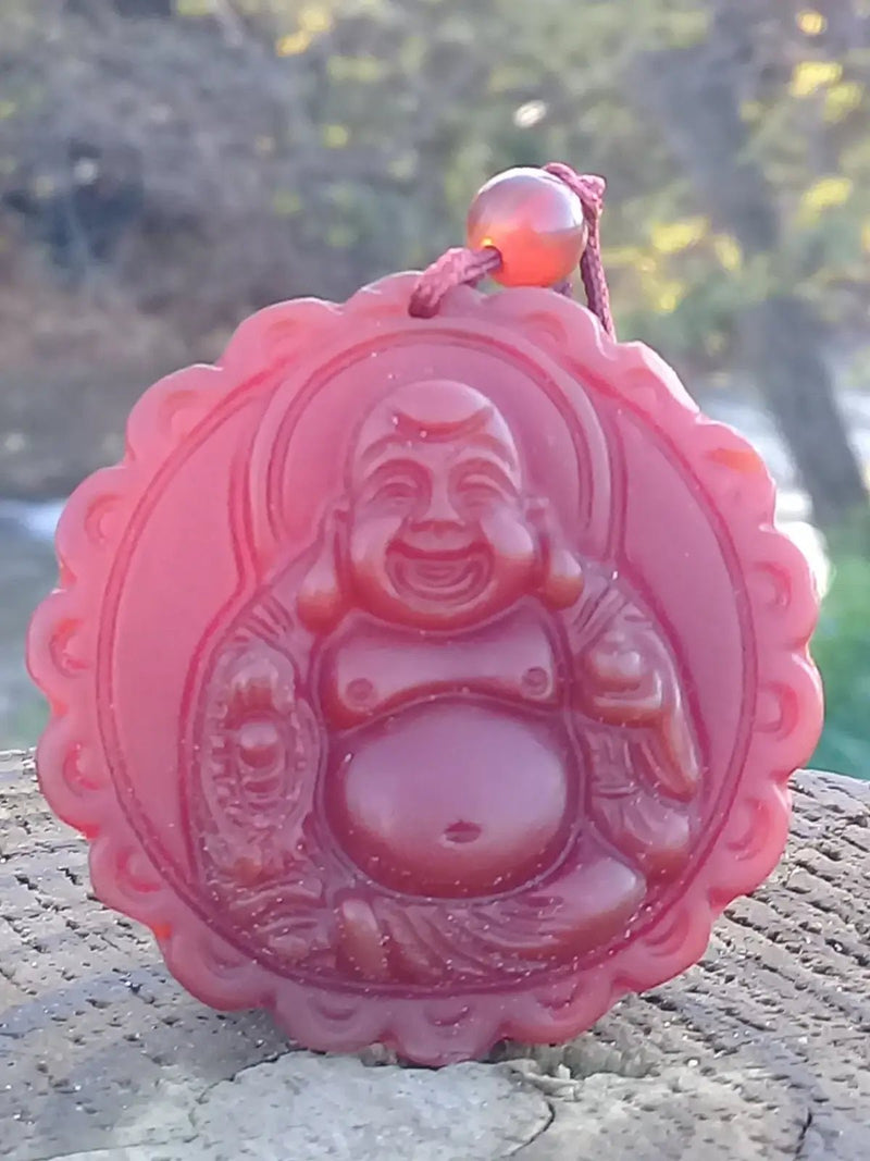 Load image into Gallery viewer, Pendentif Bouddha Cornaline Grade A ++++ aspect mat (Avec son cordon) Pendentif Bouddha en Cornaline
