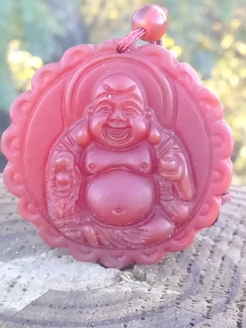 Load image into Gallery viewer, Pendentif Bouddha Cornaline Grade A ++++ aspect mat (Avec son cordon) Pendentif Bouddha en Cornaline
